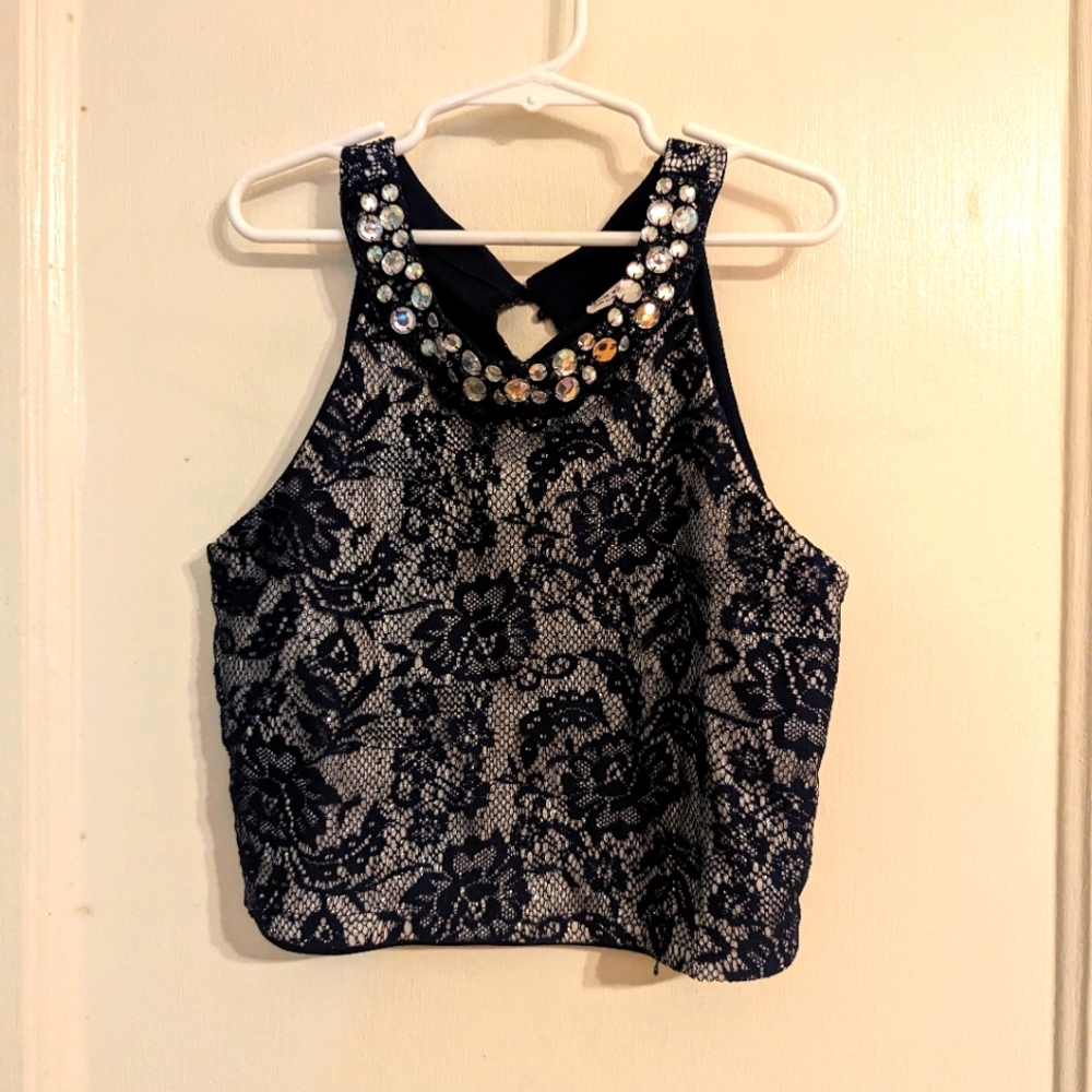 JCPenney Knit Work Sleeveless Crop top Sz 10